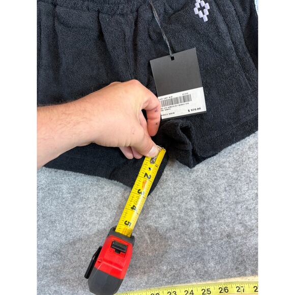 Marcelo Burlon Shorts Womens 2XS Black Pull On Terry Cloth Mid Rise Goth NWT - Picture 4 of 11